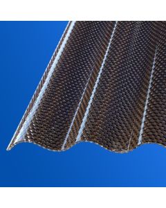 Dacheindeckung Komplettset | Polycarbonat Wellplatten Marlon® CS Diamont 76/18 | Wabenstruktur Bronze