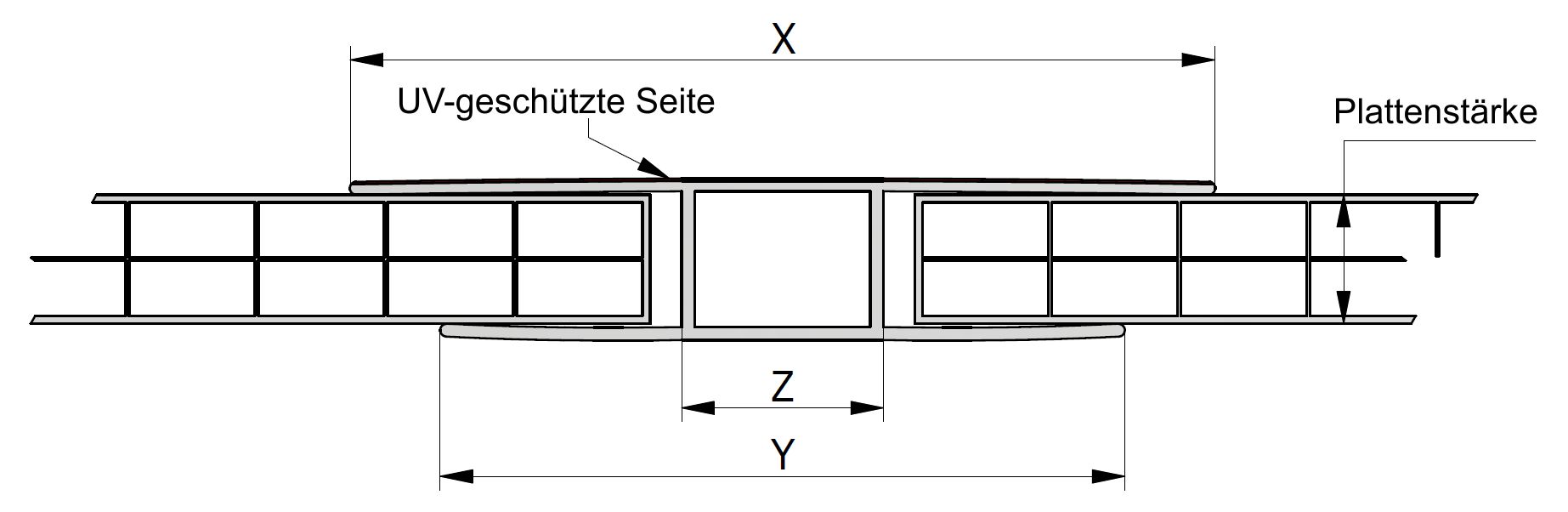 Maße Polycarbonat H-Profil