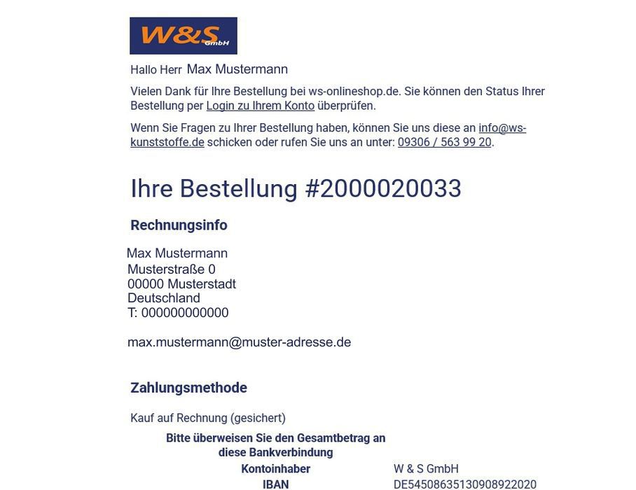 Bestellbestätigung