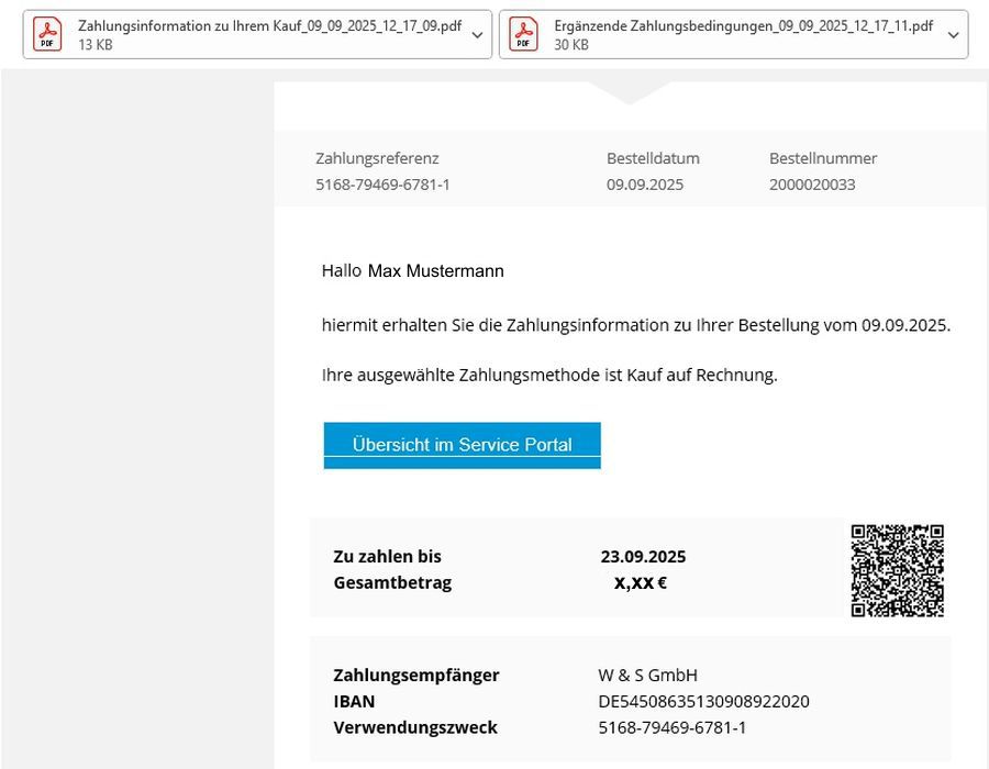 Zahlungsinformation