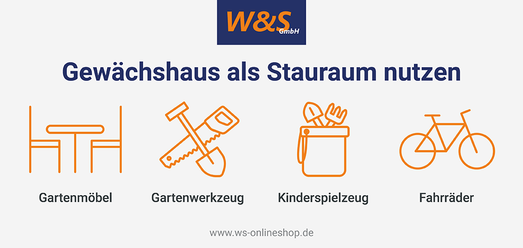 Gewächshaus als Stauraum nutzen